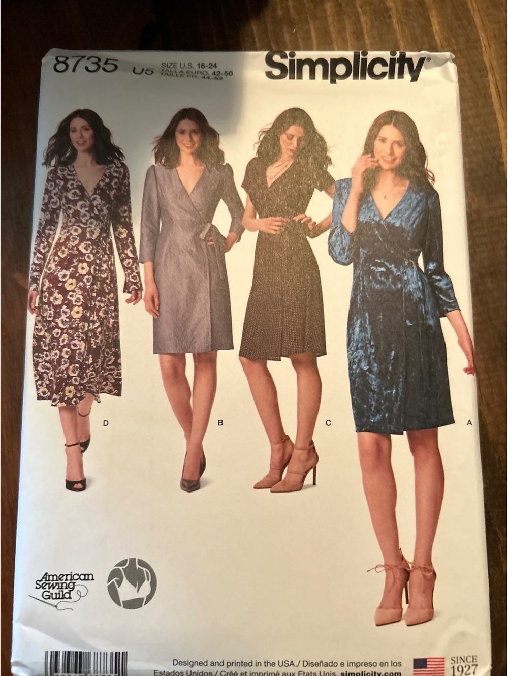 Simplicity 8735 Sewing Pattern for Women's Dress - Uncut, Fair Condition